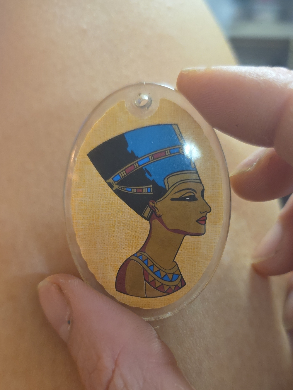 Nefertiti Pendant Necklace - Blue and Gold Egyptian Profile